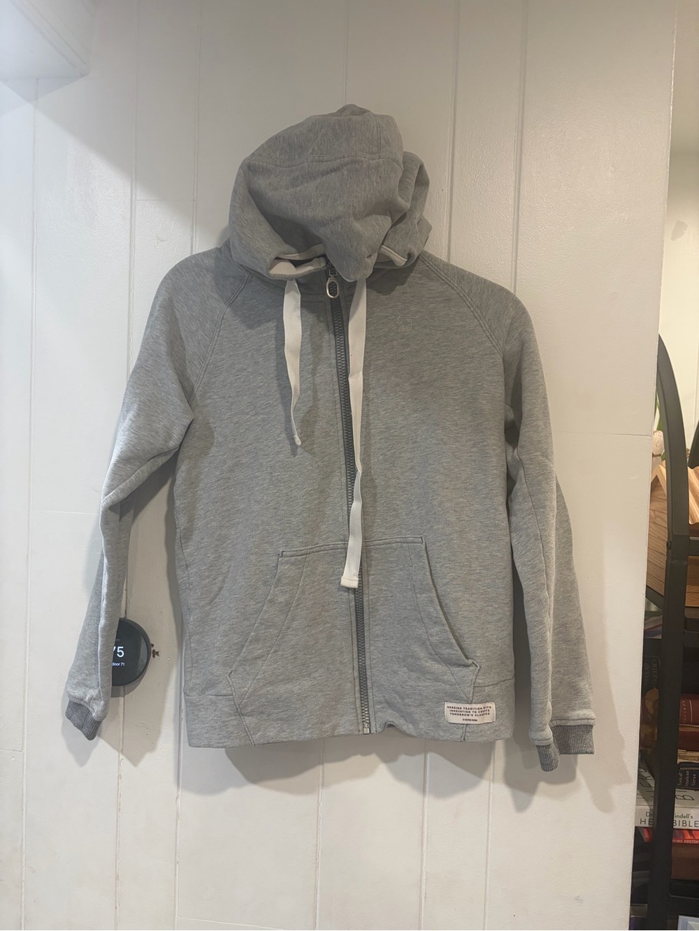 G-Star Light Grey Zip Hoodie with Label
